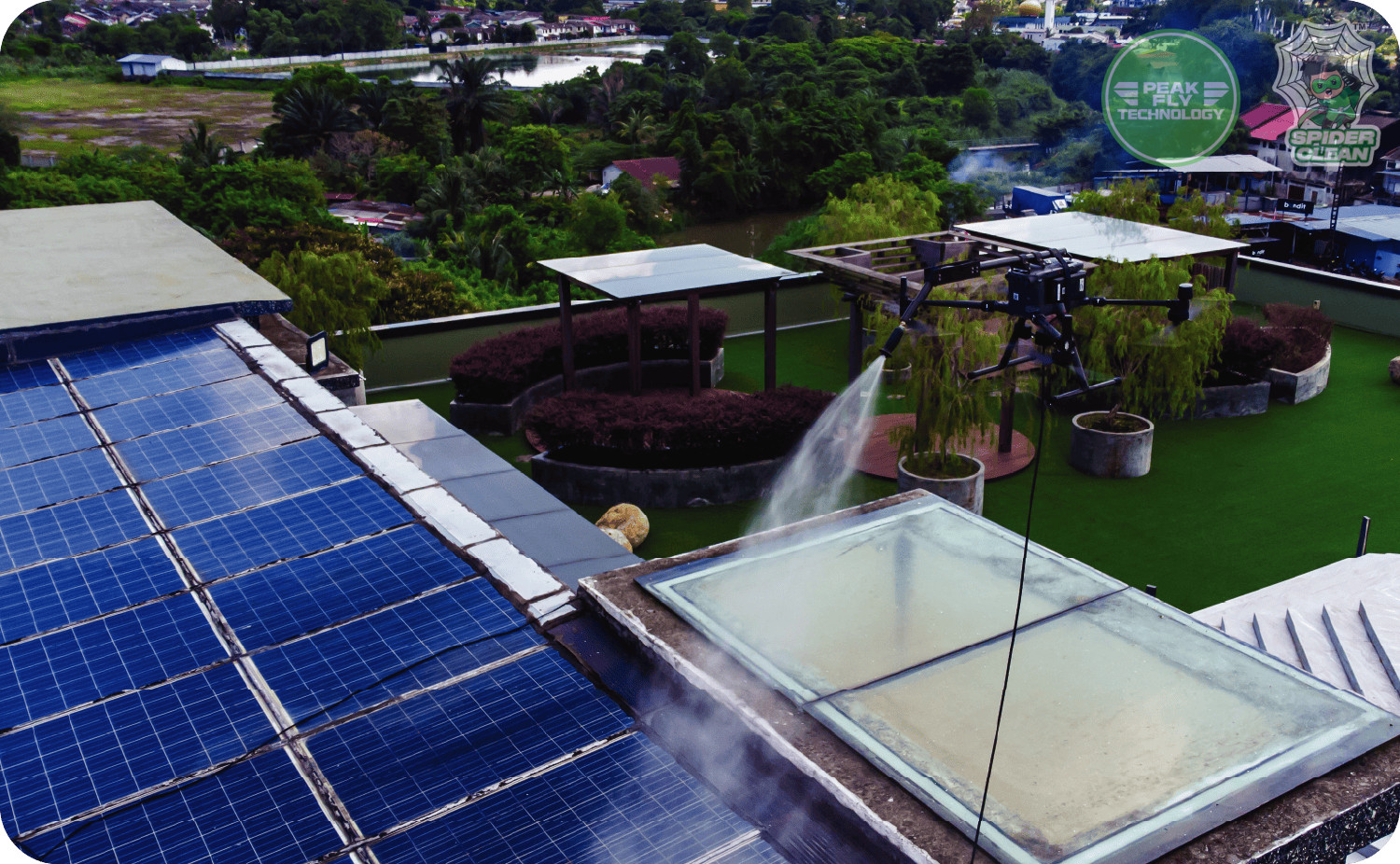 Spider Clean & Peakfly | Solar Panel Cleaning